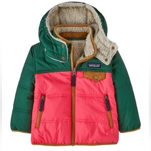 NWOT Patagonia Kids' Reversible Green and Pink Jacket